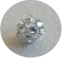 Plastic Rhinestone Bead 10x12mm, crystal, packing 1pc