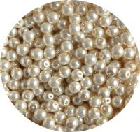 Glass pearls - cream, 8mm, packing 20 pcs