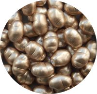 Glass imitation beads, gold oval 19x14mm, packing 5pcs