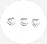 Glass pearls, white heart, 6x6mm, packing 25 pcs