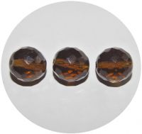 Fire polished beads - dark topas, 14mm, packing 5 pcs