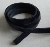 Cowhide Leather Cord, Full Grain Cowhide Leather, size 10x2,5mm, black 1, packing 1m
