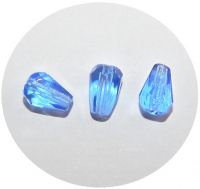 Fire polished beads - sapphire drop, 7x5mm, packing 15 pcs