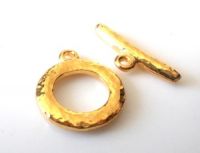 Toggle clasp - gold plated, 18x9mm, 14x16mm, packing 2 pairs