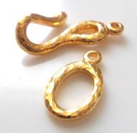 Toggle clasp - gold plated, 24x11mm, 10x17mm, packing 2pairs