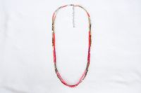 Tworow necklace with different kinds of beads and adjustable chain. Design Providence Rhod