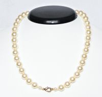 Perlový náhrdelník, uzlík, krém, vel.10mm, délka 50 cm